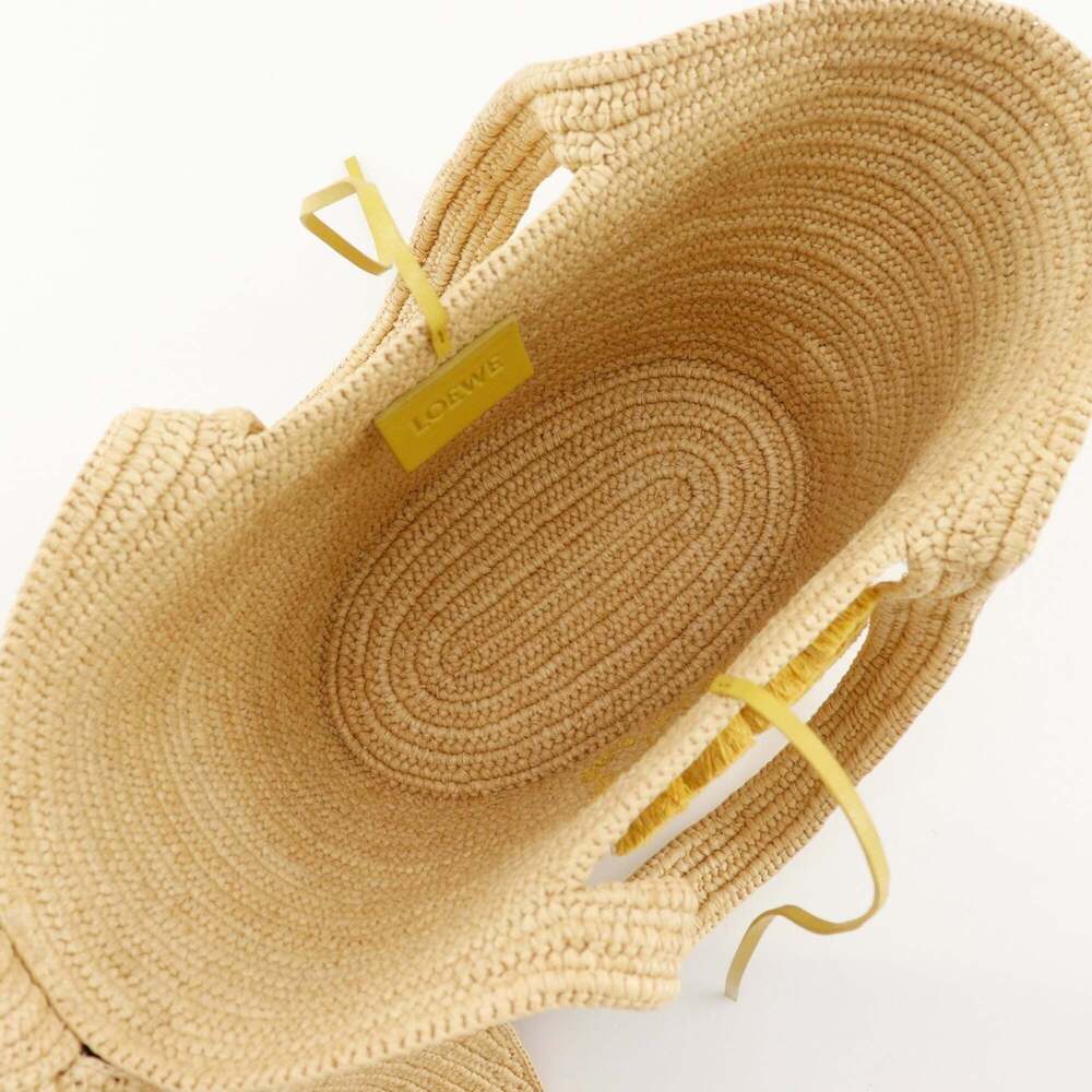 Loewe Bunny Basket Handbag, A223S17X01, Raffia x Calfskin, Made in Madagascar... - Picture 6 of 16
